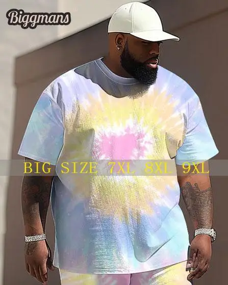 

Biggmans L-9Xl For Men's T-shirt Street Tie-dye Pattern Print Large Men's Clothes