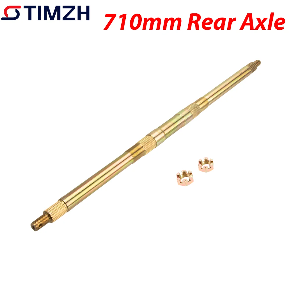 

710mm Rear Axle with Nuts for 49cc 50cc 110cc 125cc ATV Go Kart Quad Bike Scooter Electric & Gas Mini ATV Buggy Kids Vehicle