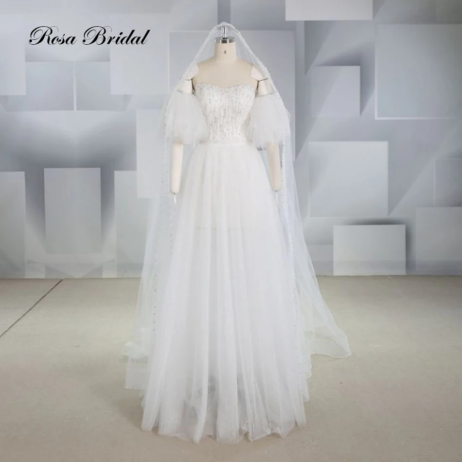 

Hot Sale Two In One Beads Wedding Dress With Detachable Train