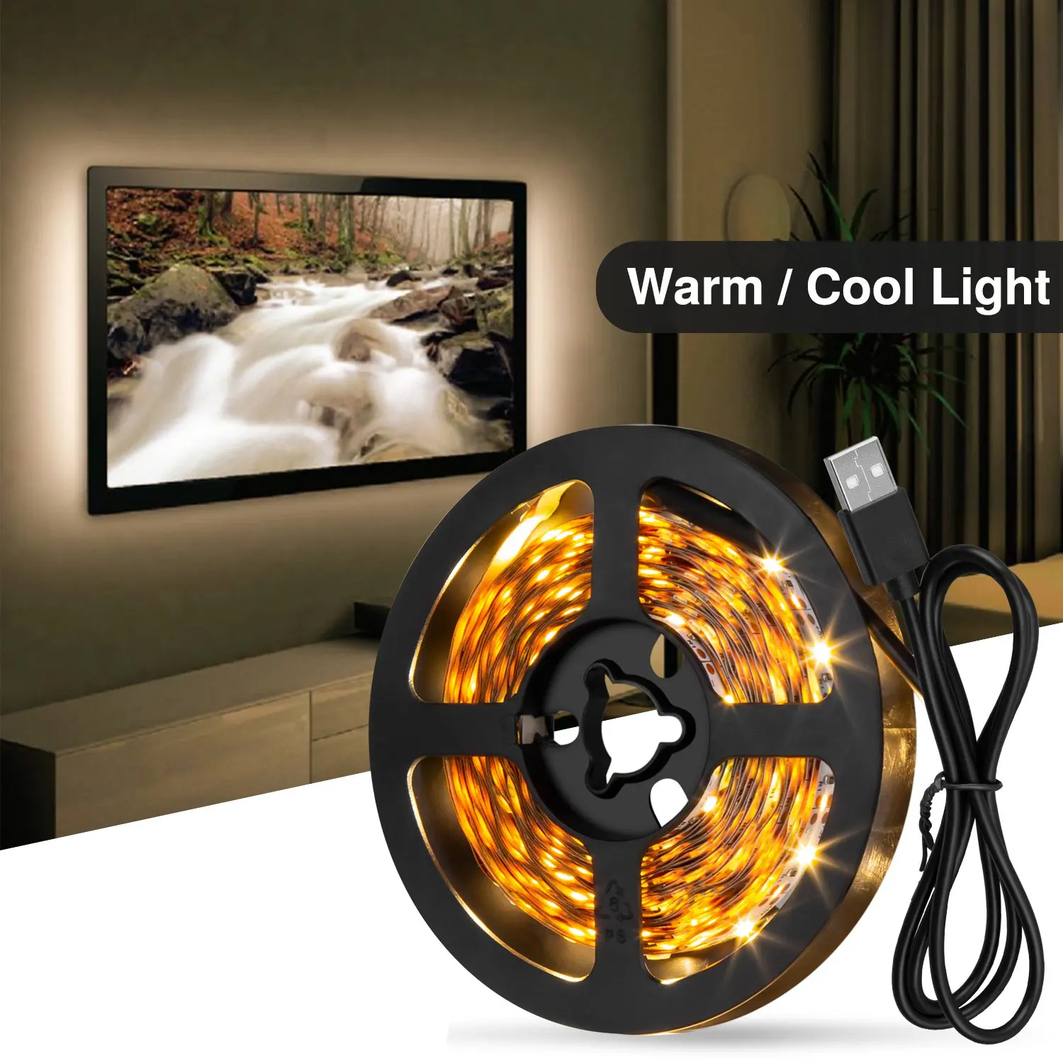 Indoor Ledstrip 5V Usb Lamp 2835 Tiras Led Licht Strip Backlight Tv Slaapkamer Verlichting 0.5M Koud Wit