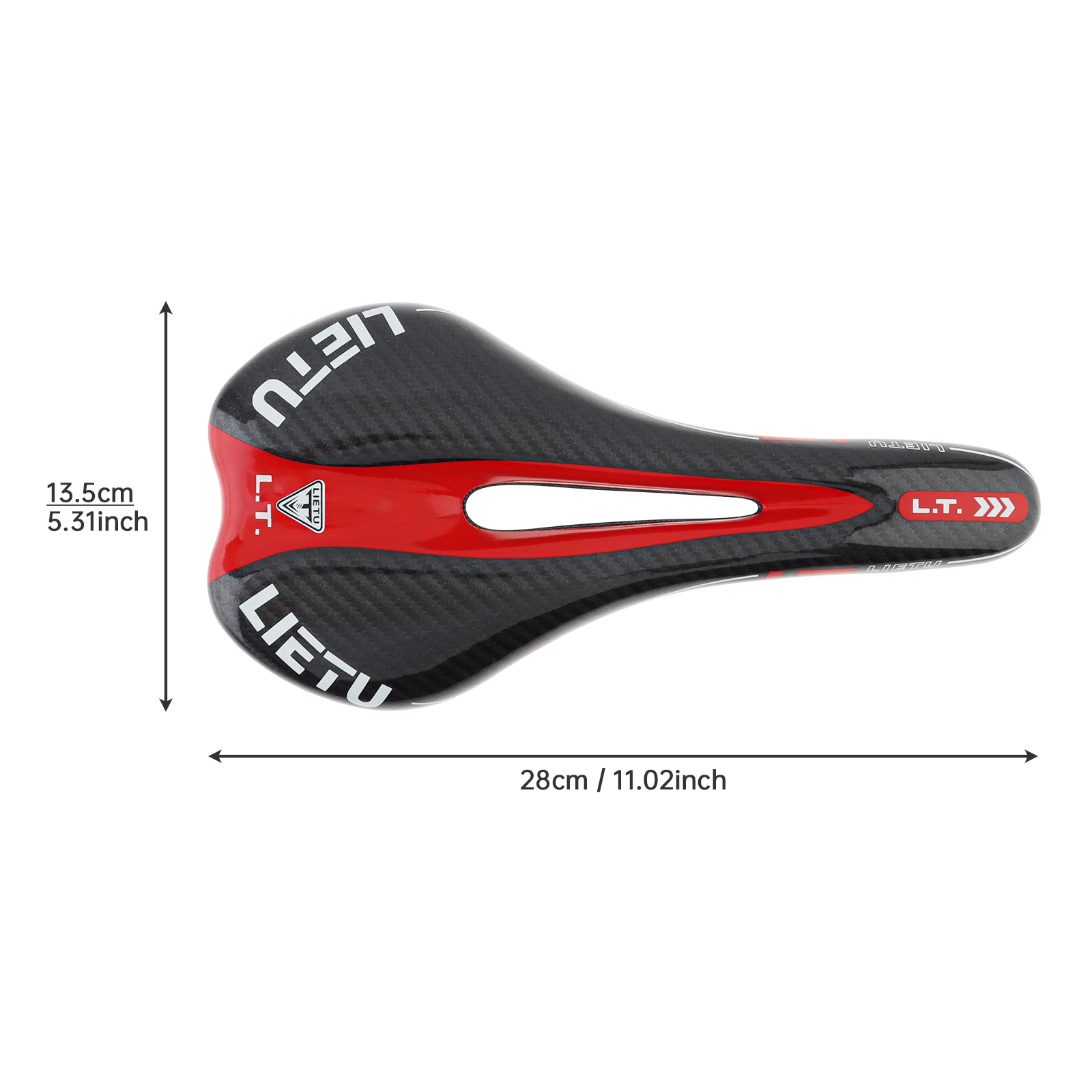 LIETU 4 Colors 3K Weave Soft Bike Saddle with Hollow Design for MTB / Road Bicycle