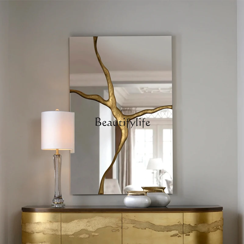 Modern art decorative mirror living room background wall wall hanging mirror dining room wall decoration
