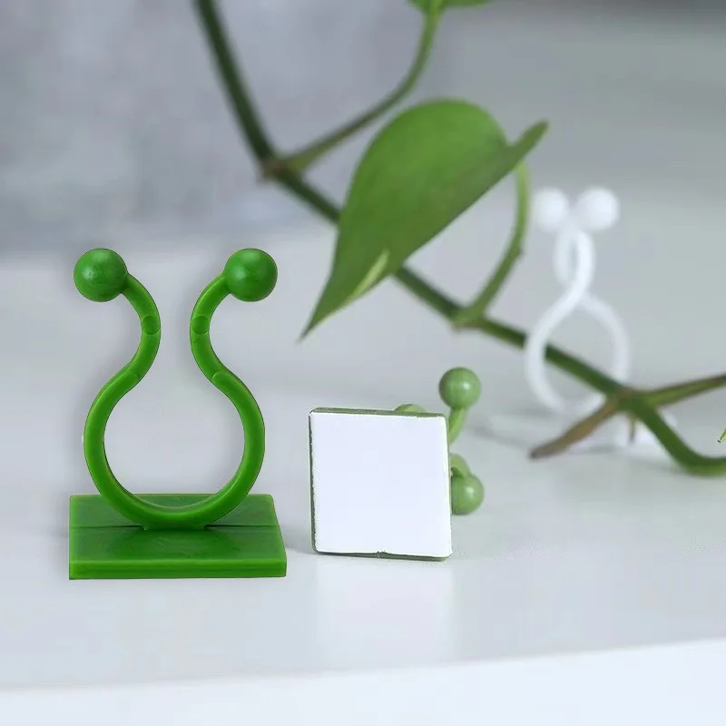 30pcs Invisible Plant Climbing Wall Hooks - Self-Adhesive, Reusable, Adjustable Vines Traction Holders for Indoor Outdoor Garden