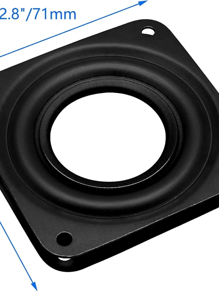 150lbs Capacity Turntable Bearing Swivel Plate for Serving Trays, Kitchen Storage Racks, Makeup Holder - 5/16-Inch, Thick Black