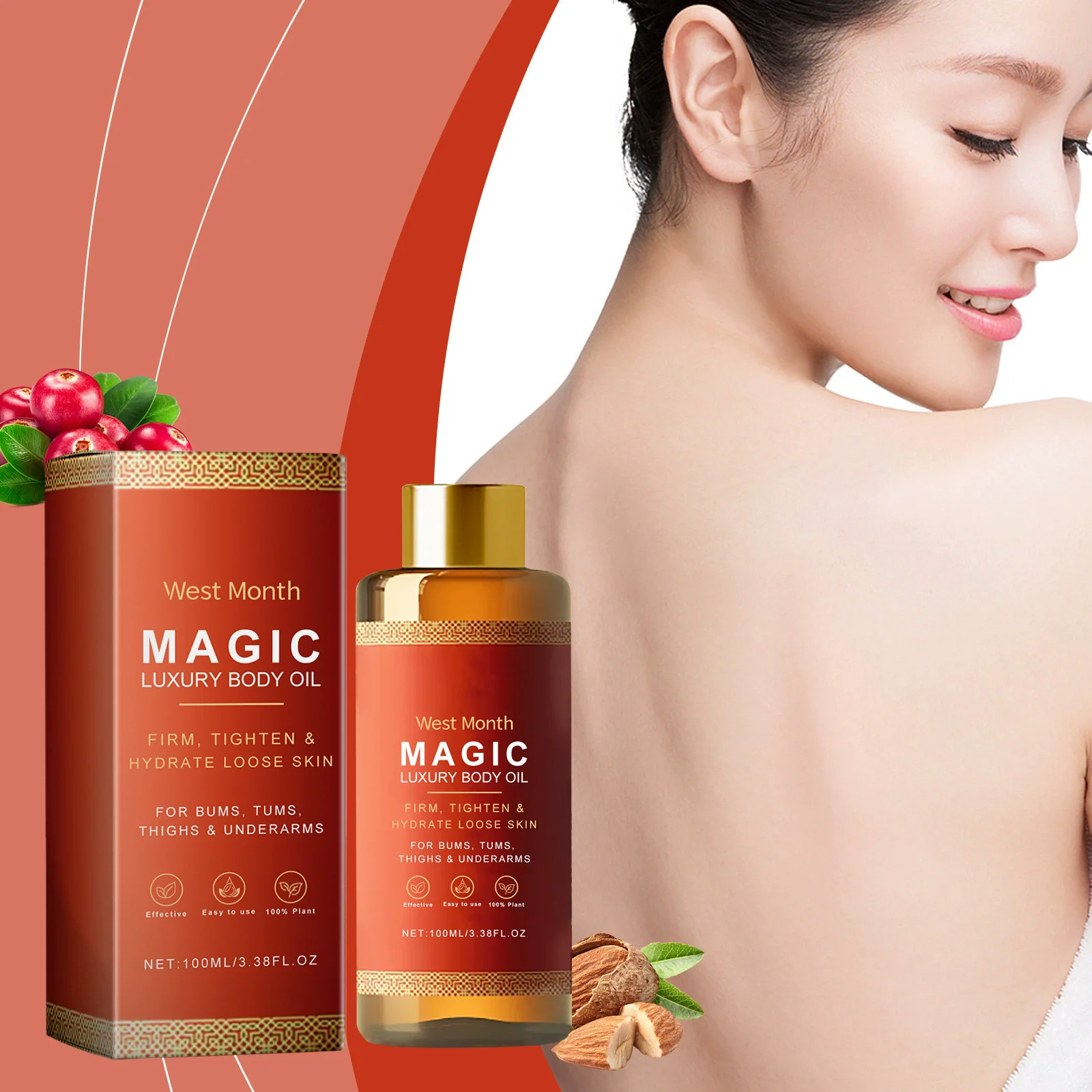 Besque Magic Body Oil Hidratante Corporal Aceite de Masaje Corporal Reafirmante, Hidratante e Iluminador