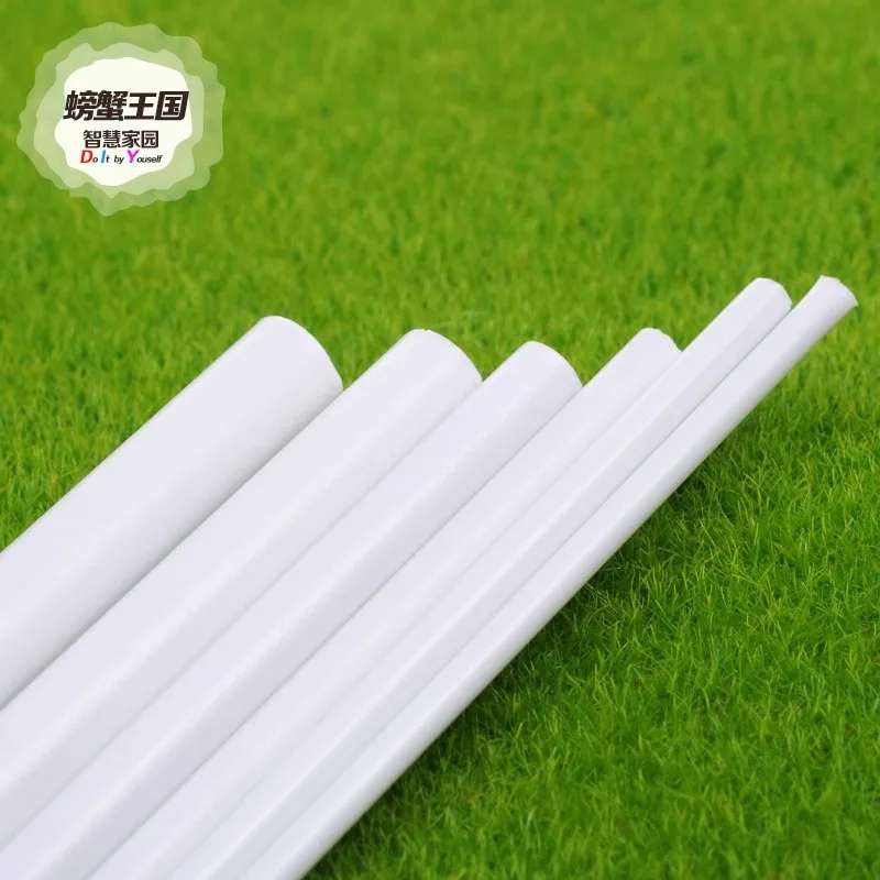 Precyzyjne białe plastikowe rurki ABS do modelowania architektonicznego, puste cylindry, akcesoria do stolików piaskowych, rury do majsterkowania DIY, 250 mm