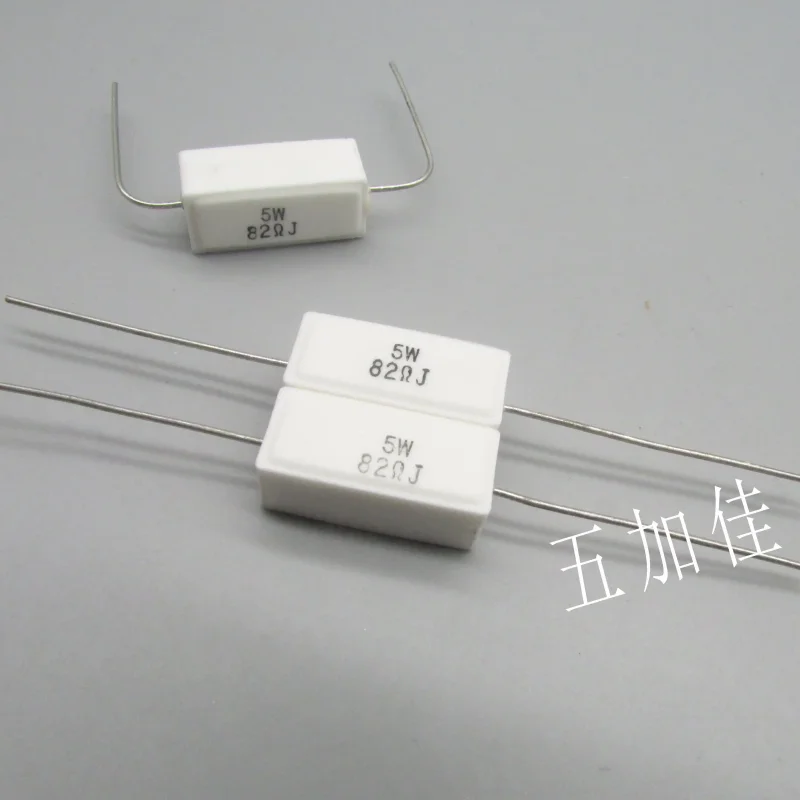 10-100pcs 5W 82R 5W82RJ 5% Axial Non Inductive Ceramic Resistors