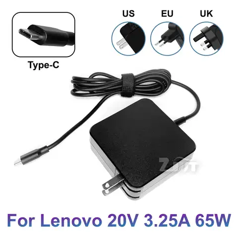 65W 20V 3,25A Typ USB-C AC Power Adapter Laptop Ladegerät Für Lenovo ThinkPad X1 S2 T470 T480 T480s T580 X280 X380 E580 L380 L480