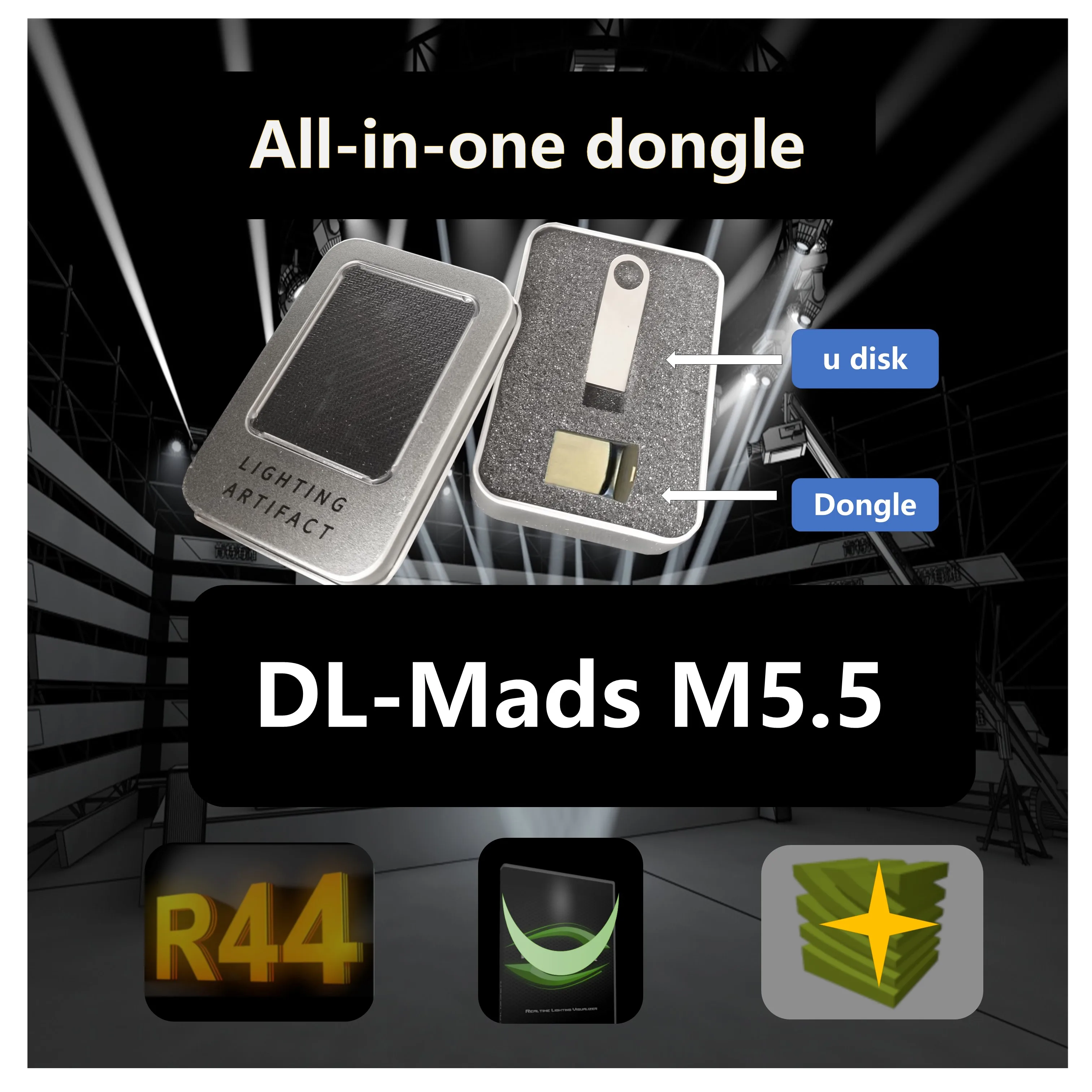 Dl-mads m 5,5, wie Sie sehen können, DL-WYSSR44 dl-arks 5,6 dl-realizs 1,9 All-in-One-Dongle-Beleuchtungs software