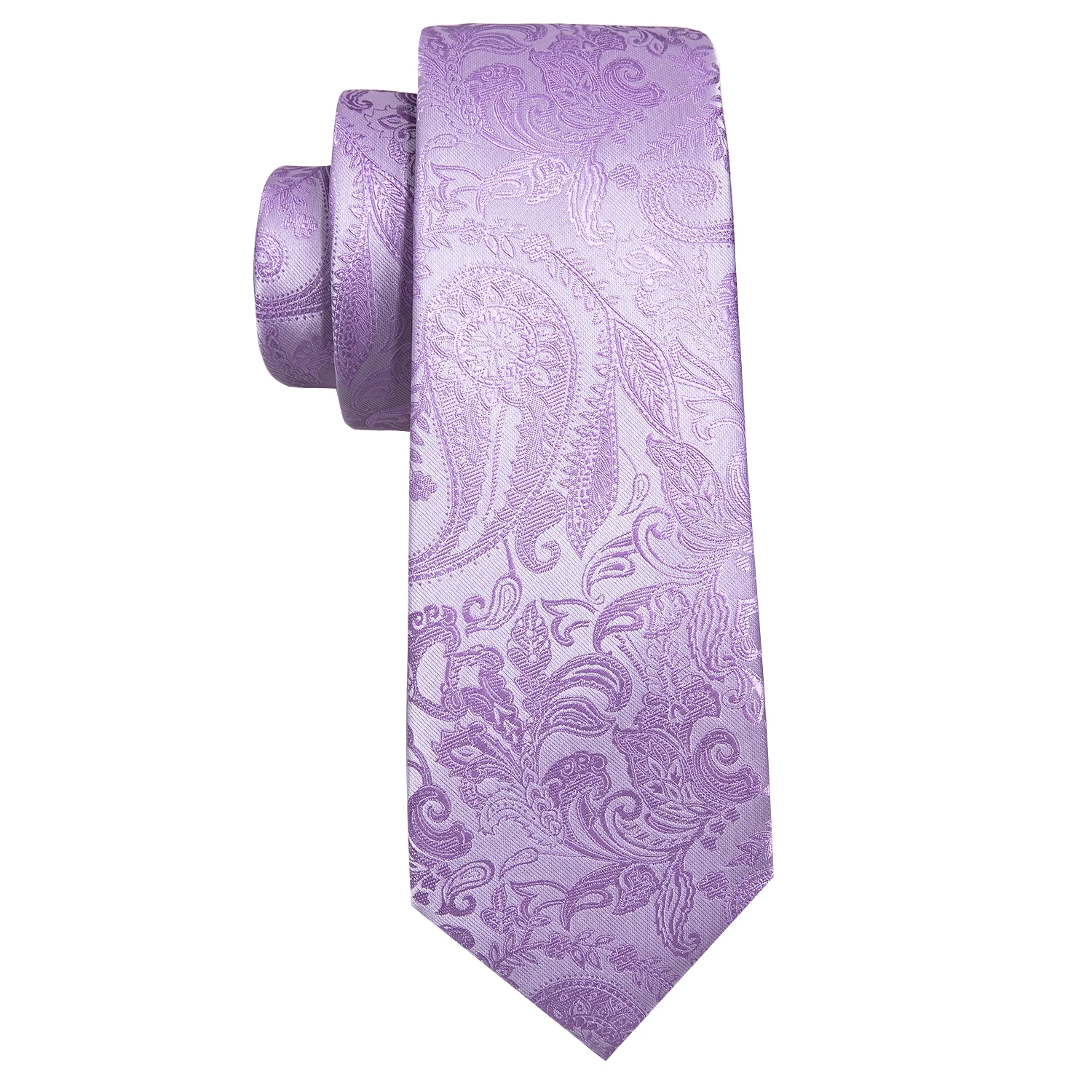 Corbata de diseñador para hombre, corbata de Jacquard, conjunto de gemelos cuadrados de bolsillo, lavanda, púrpura, Floral, regalo de fiesta de negocios de boda