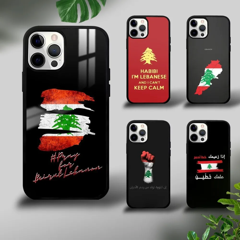 Flag Of L-Lebanon Phone Case For iPhone 16 15 14 13 12 11 Pro Xs Max Mini Plus Celulares Hard Funda