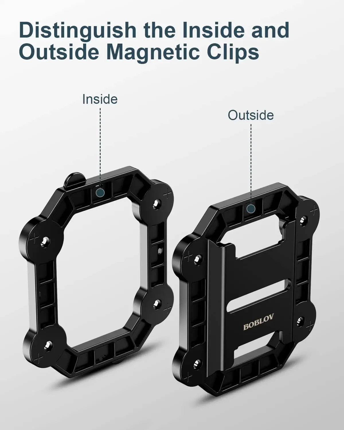 BOBLOV-Sucção Magnética Back Clip para Todas as Câmeras, Contém Ímãs, Dentro e Fora, Forte Sucção, KJ21, M5, L02, N9