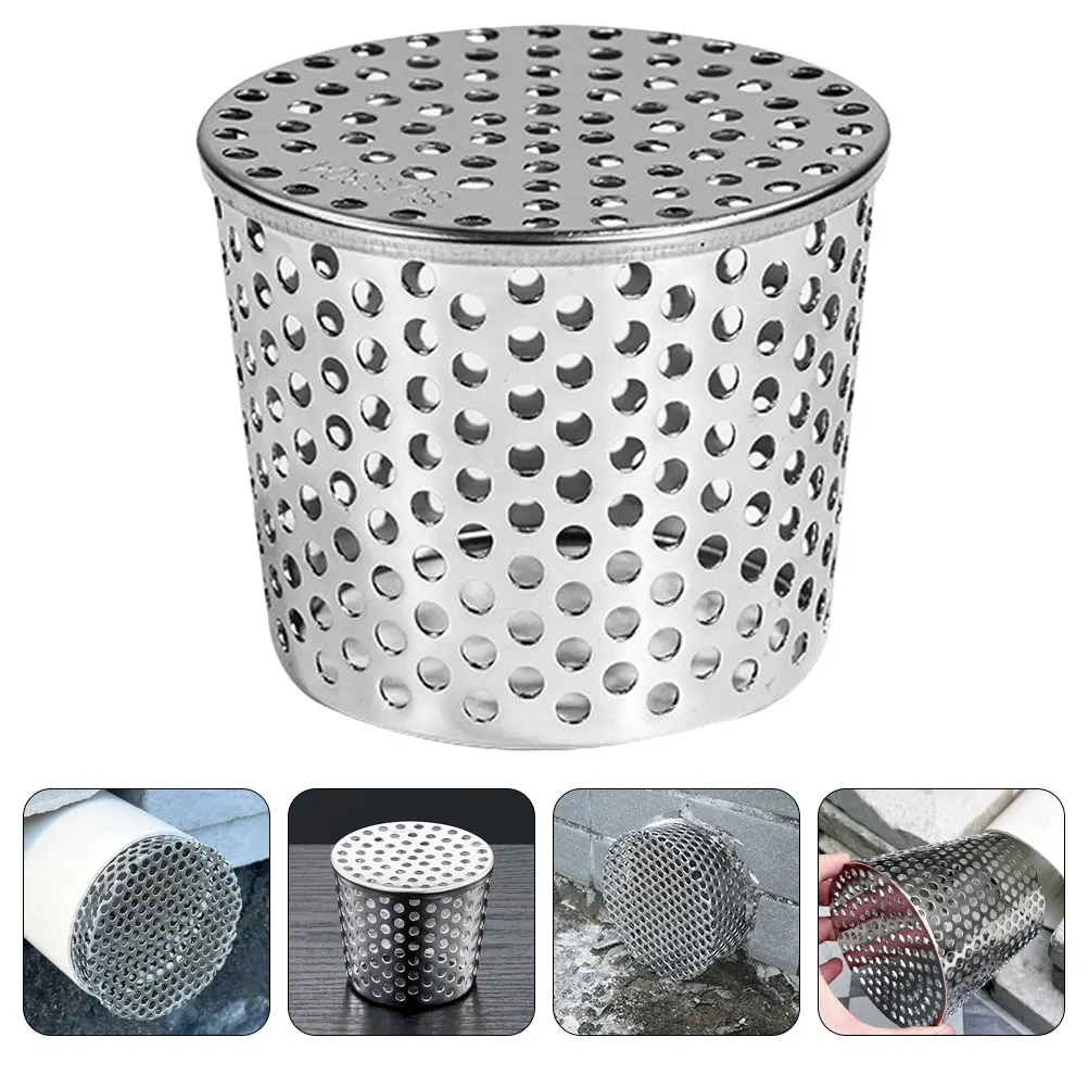 

Drainage Pipe Mesh Cover Stainless Steel Universal Strainer Gutter Downspout Guard Leaf Filter Rooftop Balcony Bathroom