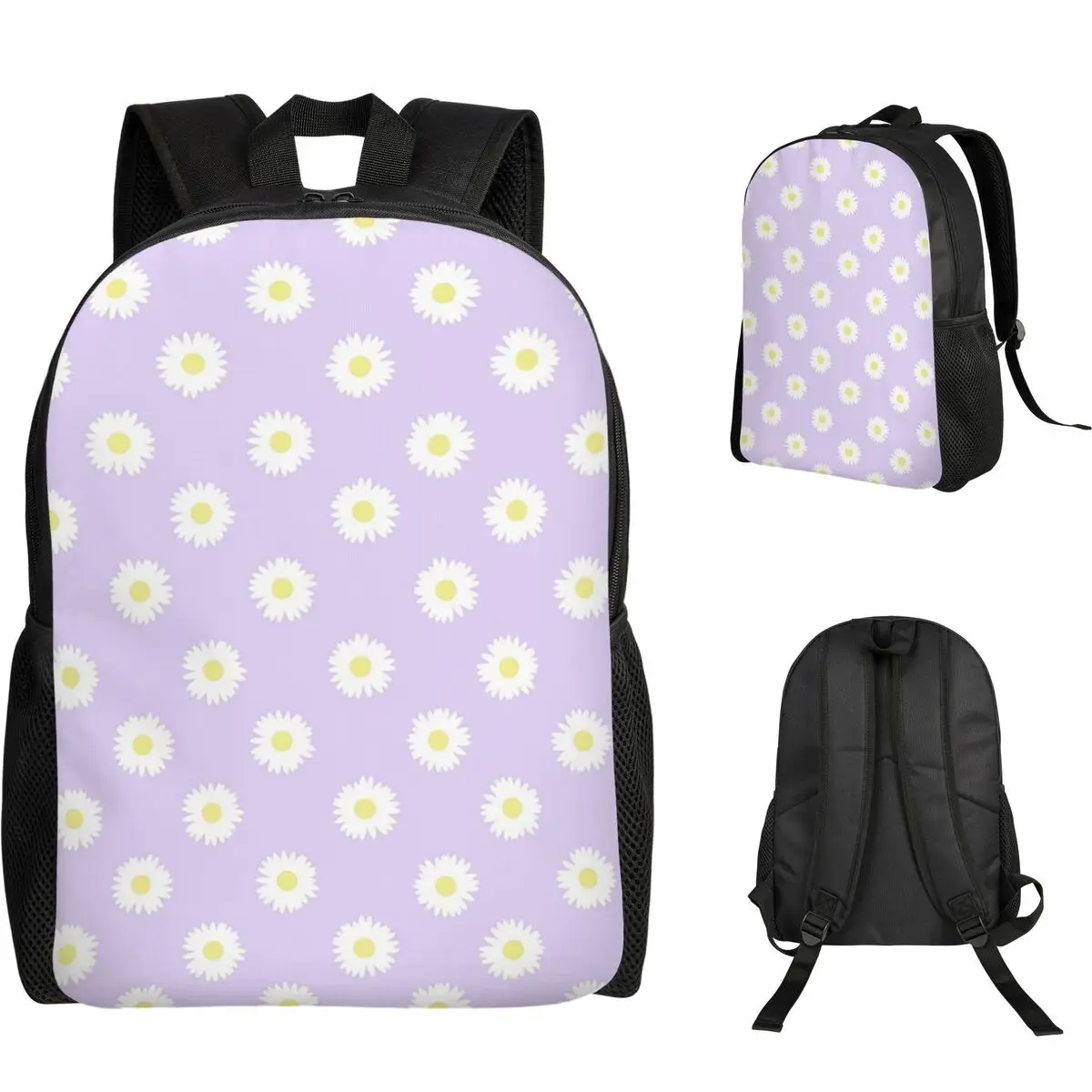 

Daisy Purple Pastel Aesthetic Cute Daisies Flower Cottagecore Backpack School Bag Hiking Travel Daypack Bookbag Shoulder Bags