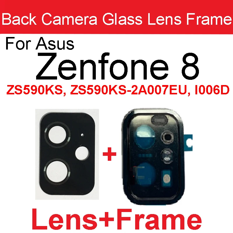 For Asus Zenfone 8 ZS590KS Rear Camera Lens Glass Frame Back Camera Glass Lens Cover Holder Replacement Parts