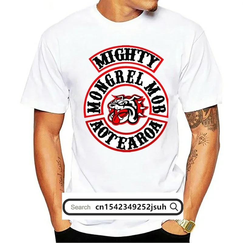 Casual T Shirts Mongrel Mob Mc Printed Graphic Men Round Neck Tops Black