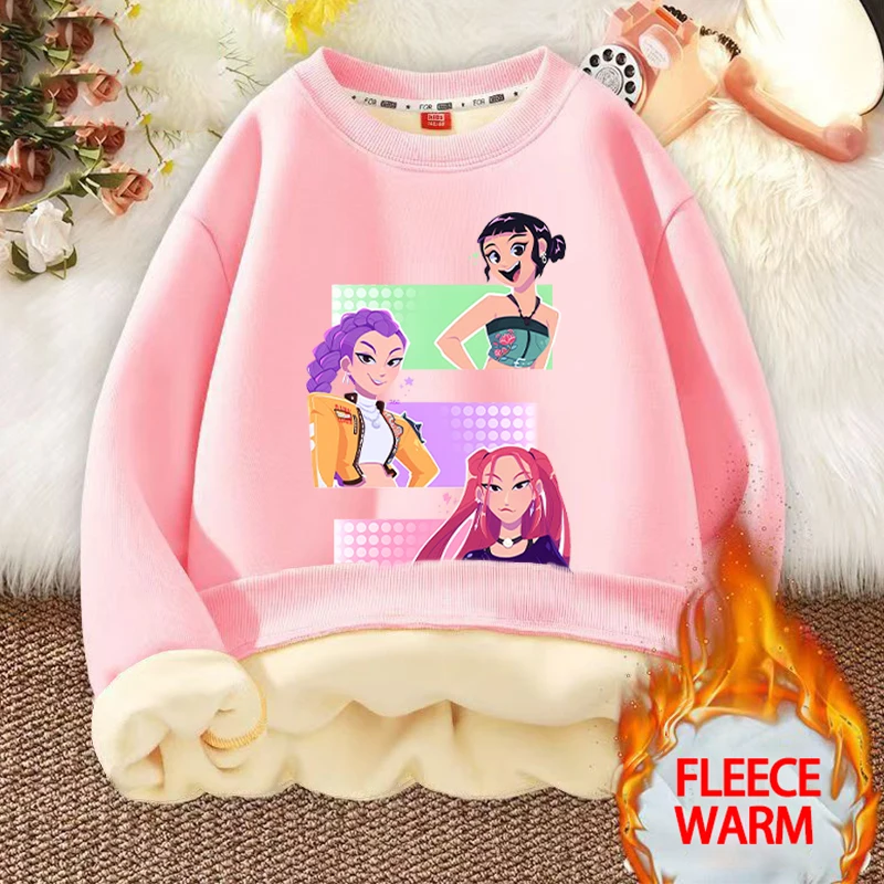 

Новая зимняя одежда для девочек «Охотник на демонов», детский пуловер с круглым вырезом для мальчиков, верхняя одежда для малышей, детская мода, утепленные толстовки с ягненком, подарок