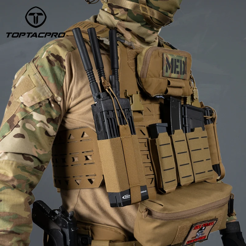 IDOGEAR Tactical Radio Pouch For FCSK Tactical Vest Side For PRC148/152/MPU5 Vest Side Mag Pouch For 556/7.62 3585