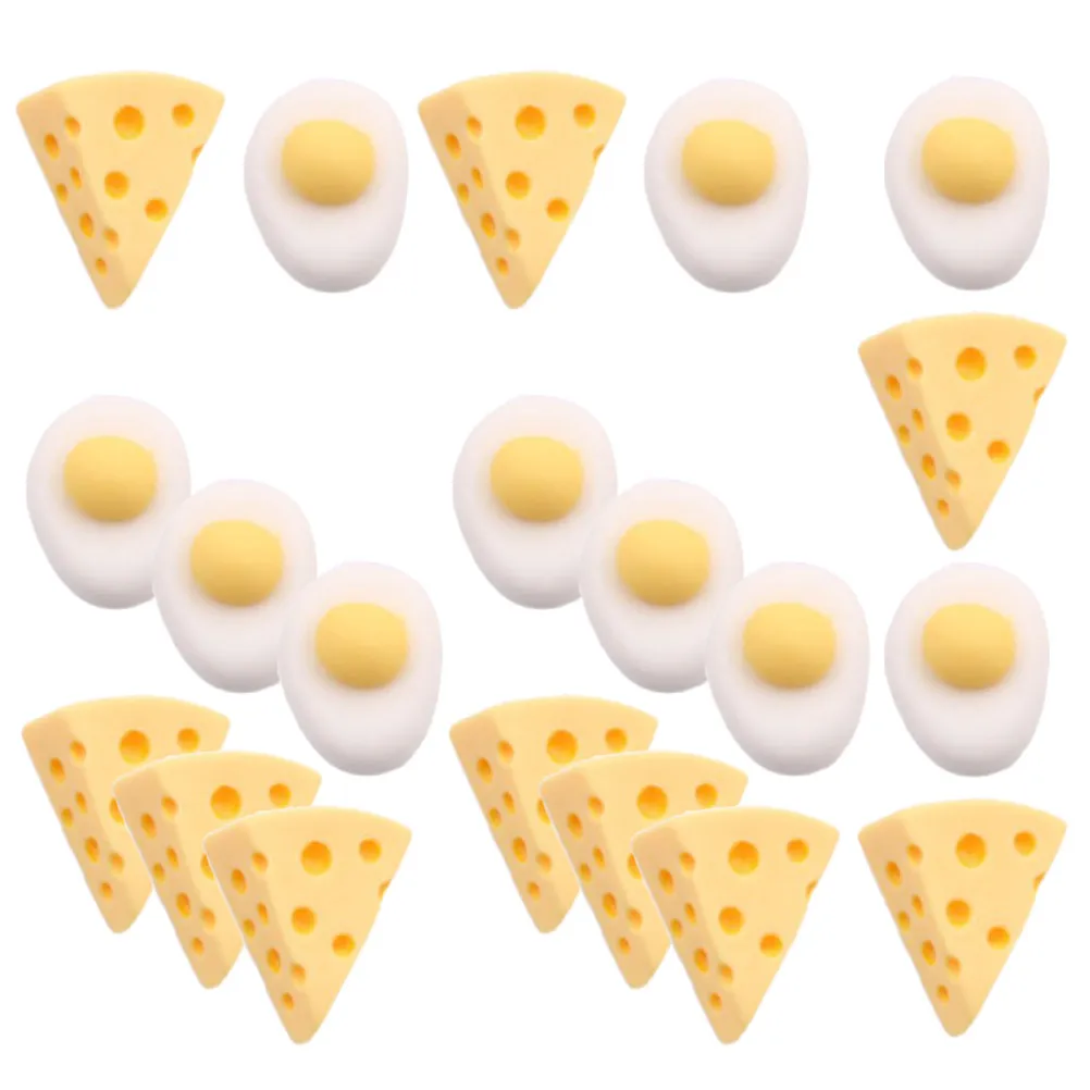 20Pcs Mini Cheese Egg Handcraft Charm DIY Craft Material Phone Case Decoration Small Plastic Miniature Food Ornaments