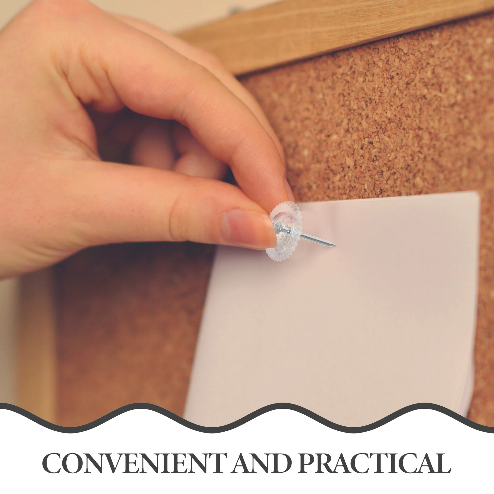   100 個プラスチック画鋲コルクボード白ピン装飾鋲かわいい Pp クリア吊り下げ用美的プッシュ掲示板オフィス