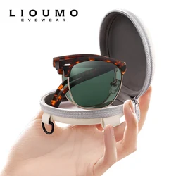 LIOUMO Upscale Fashion Ultra-Light Foldable Sunglasses With Box Folding Polarized Sun Glasses Men Women Oculos De Sol Masculino