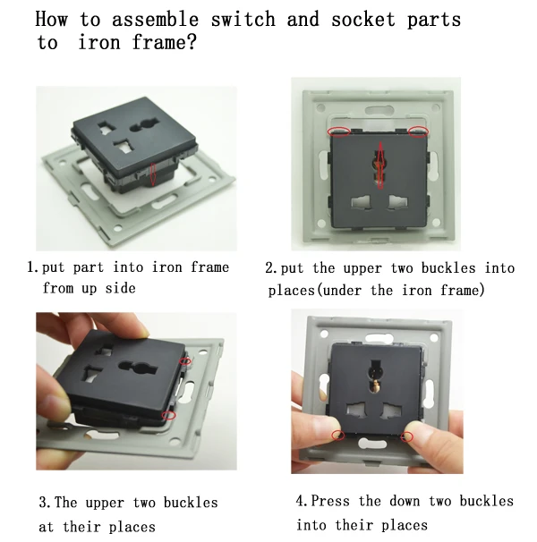 Bingoelec PC Panel Wall Switch EU French Power Socket USB Type-C TV RJ45 Module DIY only PC Panel