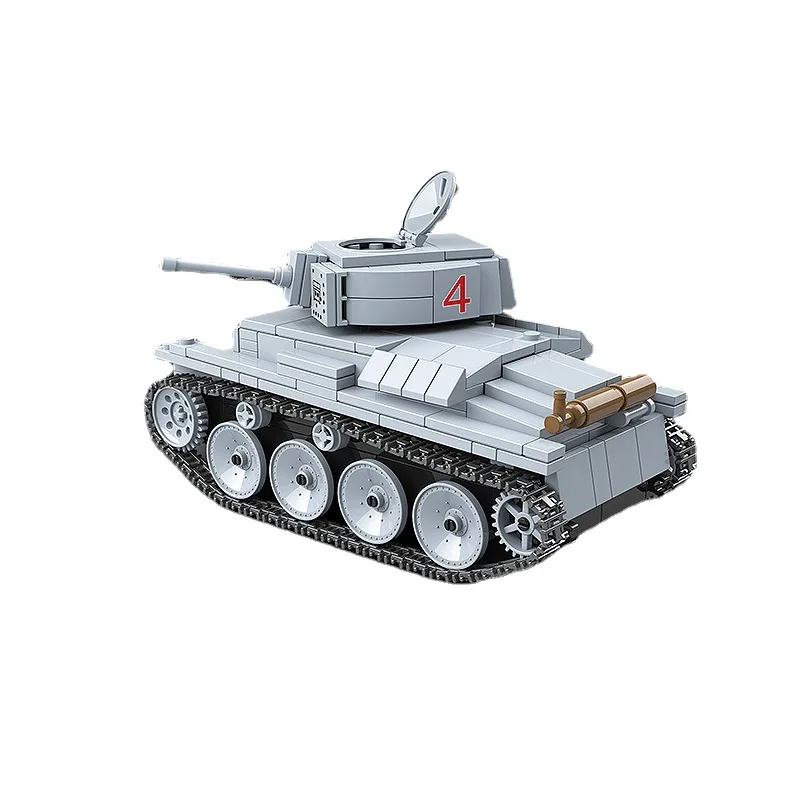 

World War LT-38 Light Tank Vehicle Sd.Kfz140 PZ.38(t) Military Building Block WW2 Germany Army Forces Figures Bricks Toys