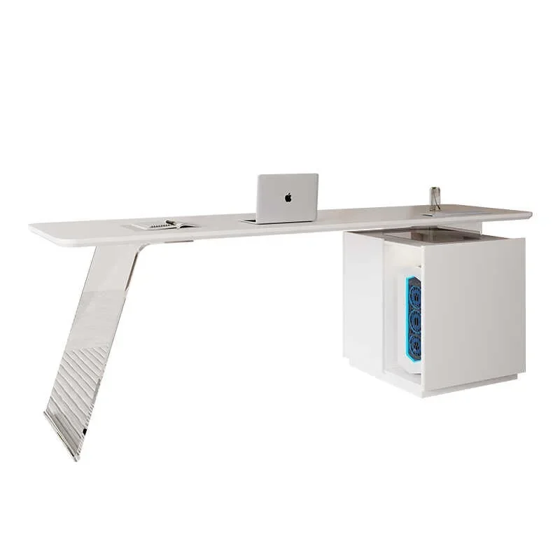 Italian minimalist desk black high-end living room writing table study desk acrylic modern simple home
