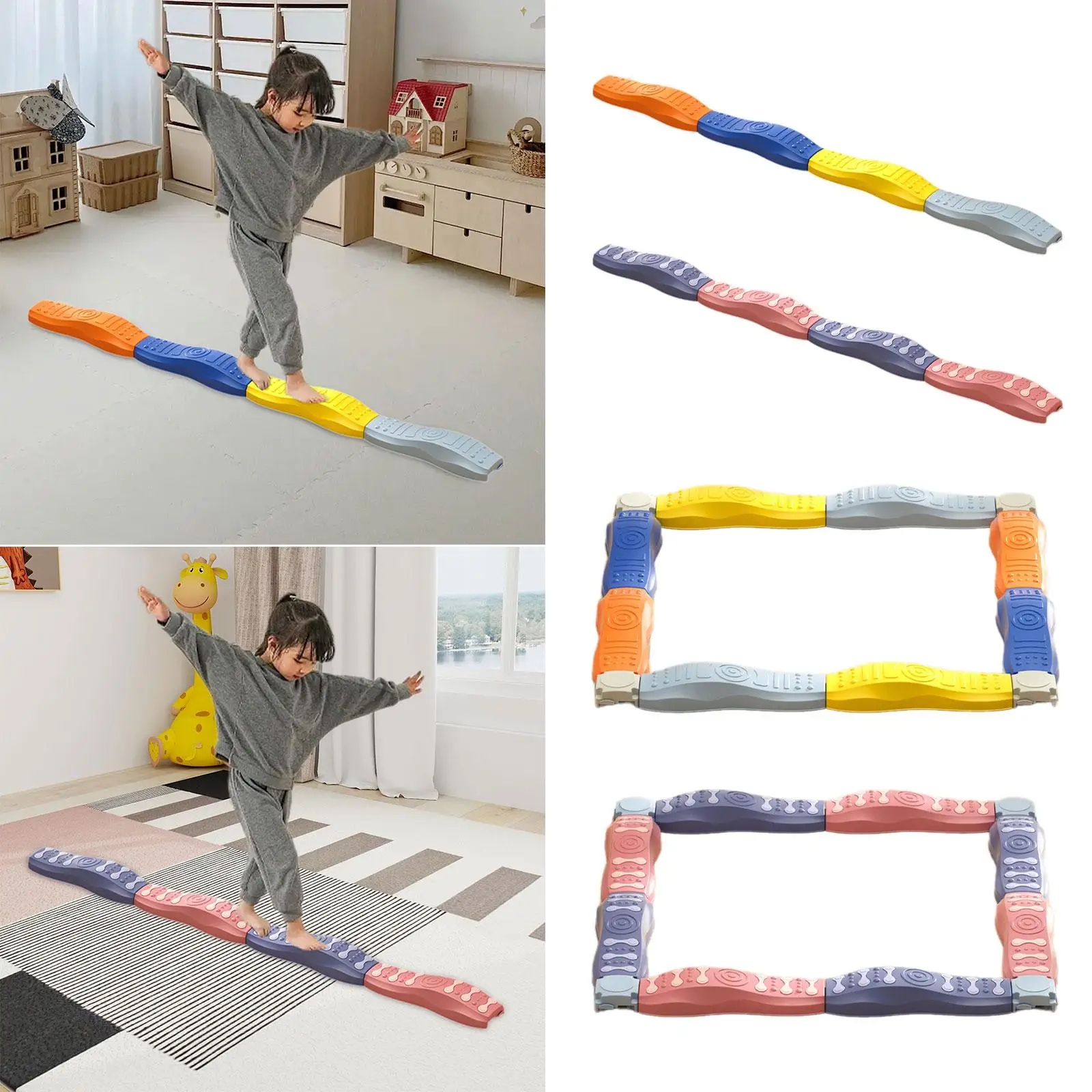 

Rainbow Obstacle Course Colored Balance Block for Training Toy Children