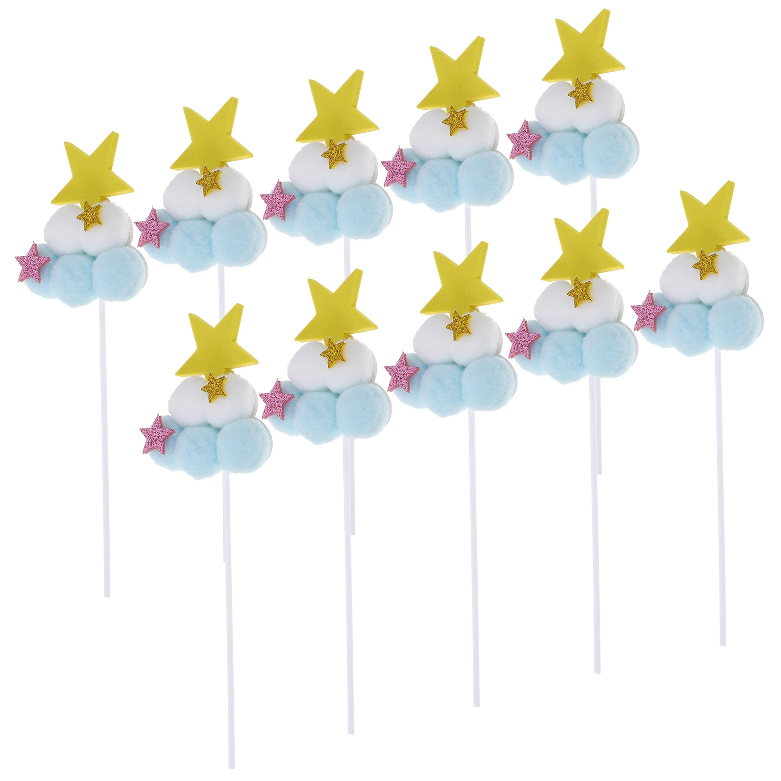 

10 Pcs Picks Balls Cake Decorations Birthday Cupcake Toppers Dessert Picks Party Props Newborn Photo