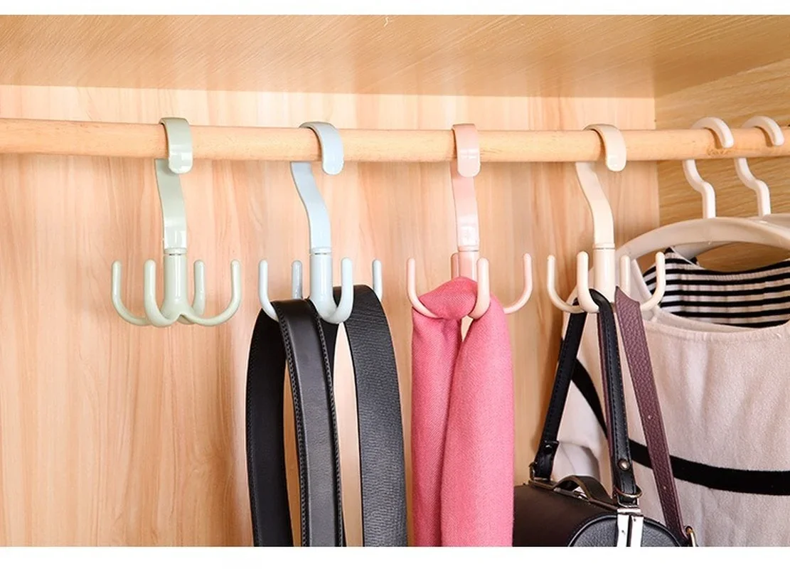 Space Saving Bag Holder Bag Hanger Wardrobes Clothes Rack Degree Rotation Shoes Belt Scarf Hanging Rack Kitchen Pot Pan Hanger