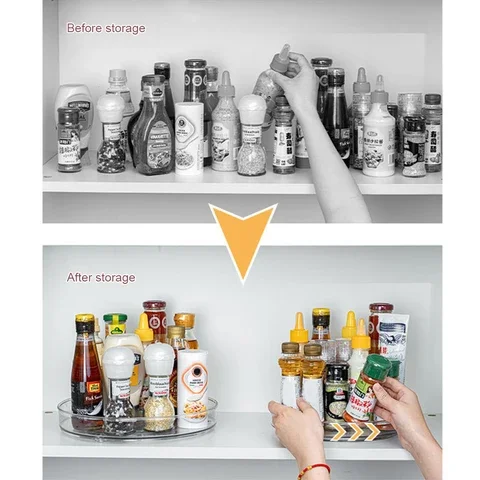 Transparente Spice Organizer, Tempero Titular, Condimentos e Cosméticos Armazenamento Rack, Home Supplies, Turntable
