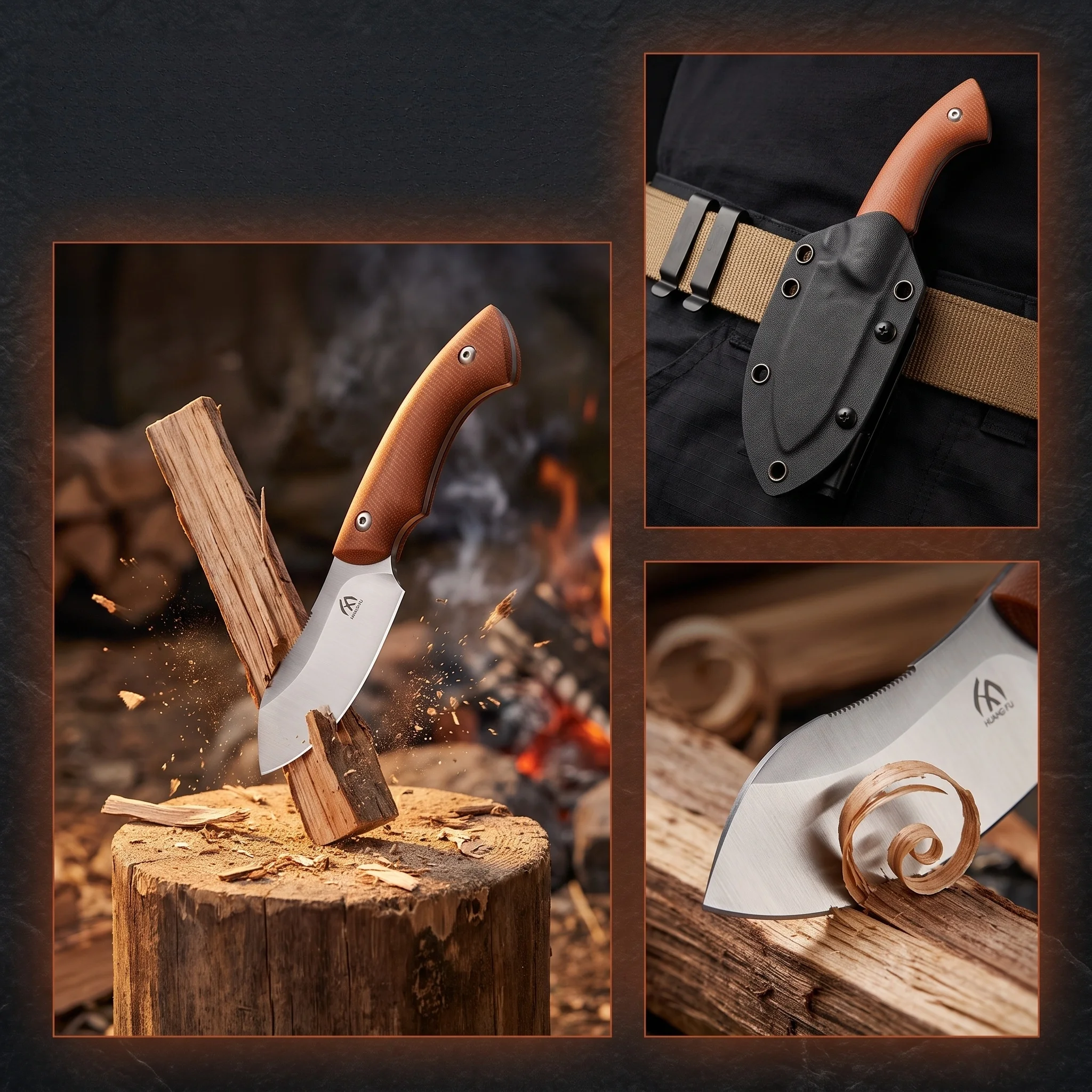Gift Style with Versatile Straight Knives, Solid Workmanship for Picnic and Home Cooking, Handmade Materials, Stainless Steel Cu