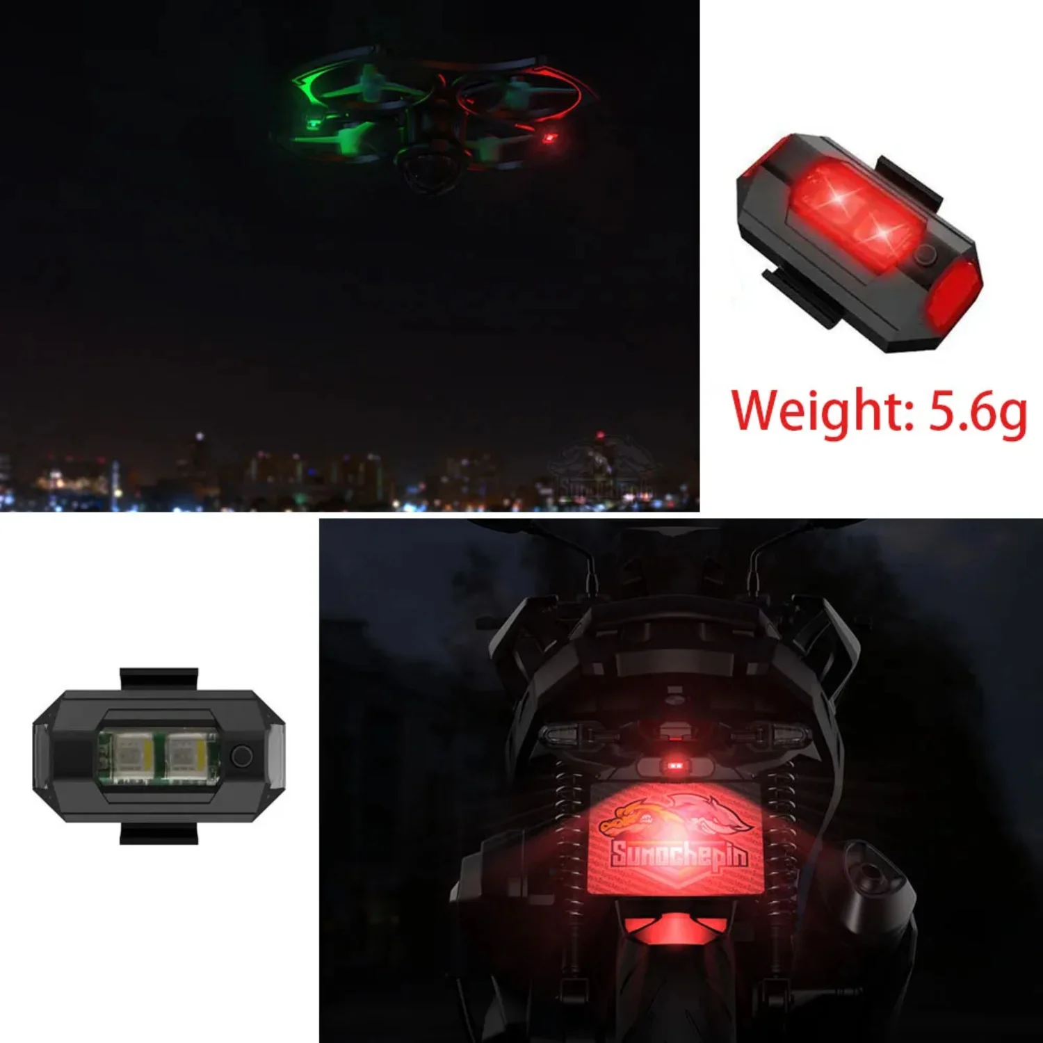 Bicycle Flashing Taillights 7 Color Bike Drones Aircraft Light Model Remote Control Car Warning Lamp Rear Light Usb Charging