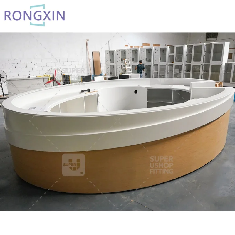 custom.Customized Commercial Modern White Reception Desk Front Desk Reception Counter Round Reception Desk Designs