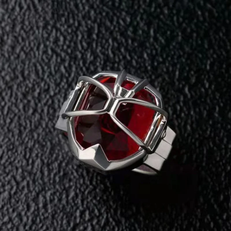 Kamen Rider Wizard Flame Style Ring Man Masked Rider Red Zircon Rings Woman Fashion Accesorios Cosplay Prop Jewelry Friend Gift