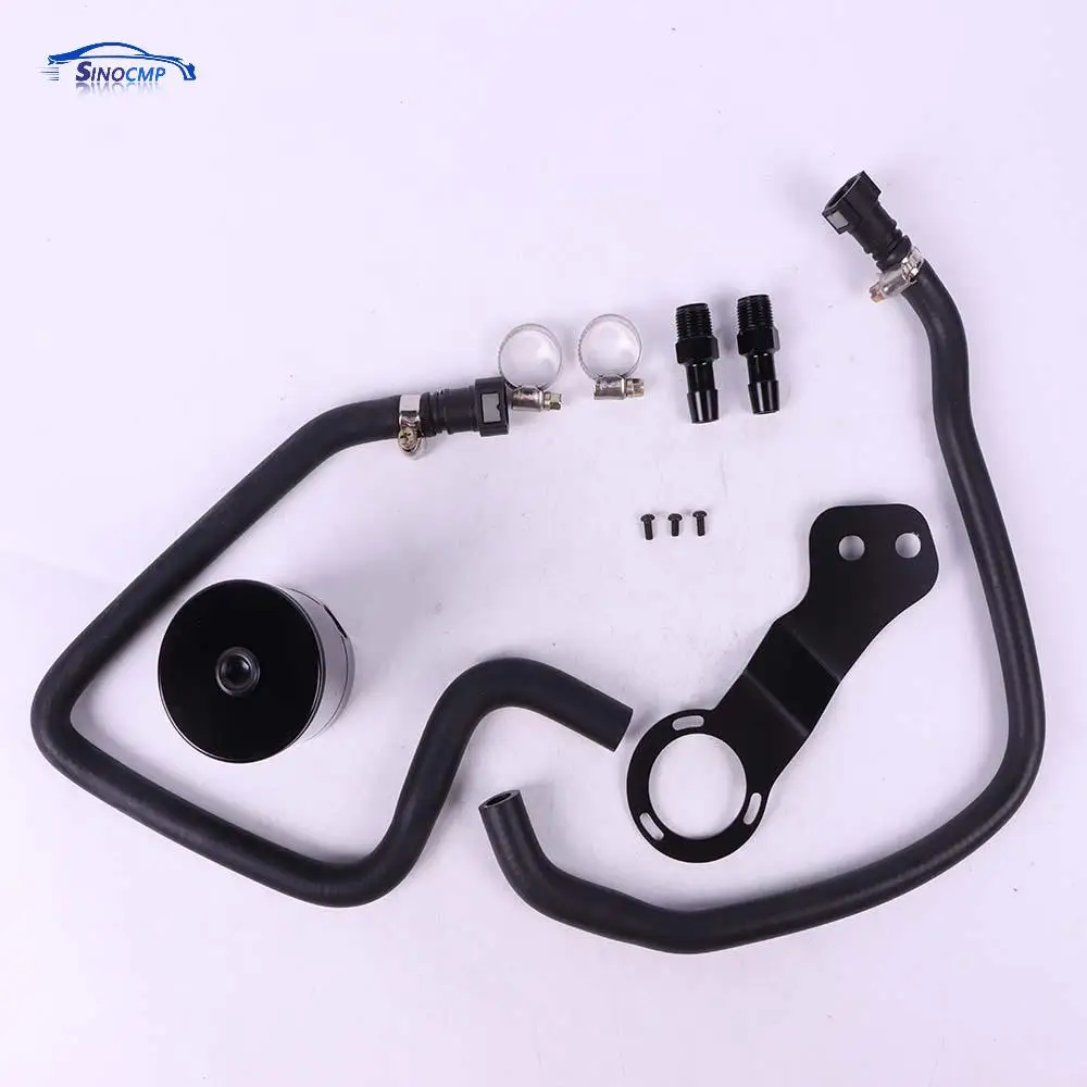 

​Compact PCV Baffled Oil Catch Can 1/2" Aluminum Barbed Fittings Gear Clamps Mounting Hardware Fits For 2016 Chevrolet Camaro SS