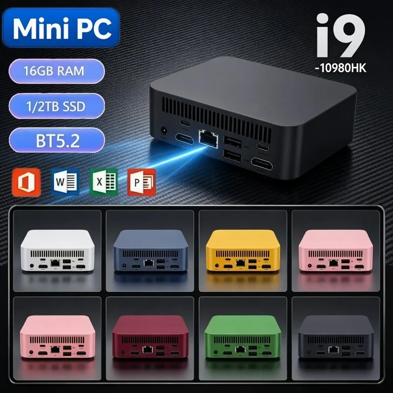 2026 Desktop Mini PC I9-10980HK Processor Windows 11 16GB RAM 2TB SSD BT5.2 WiFi6 4K HD Output For Daily Office Games