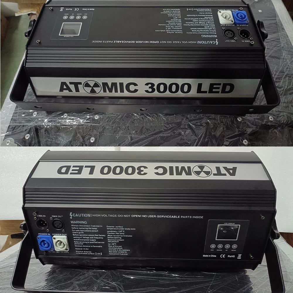 Atomic 3000 LED Strobe with DMX512 Control for Stage DJ Disco bar Studio Performance