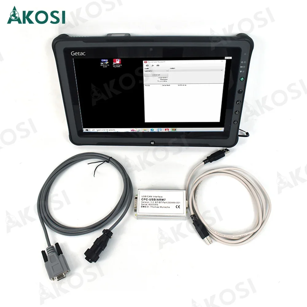 Getac F110 Tablet+Truck Box Diagnosis Tool Can Bus Line Truckcom Program For Toyota Bt Forklift Canbox Diagnostic Cable