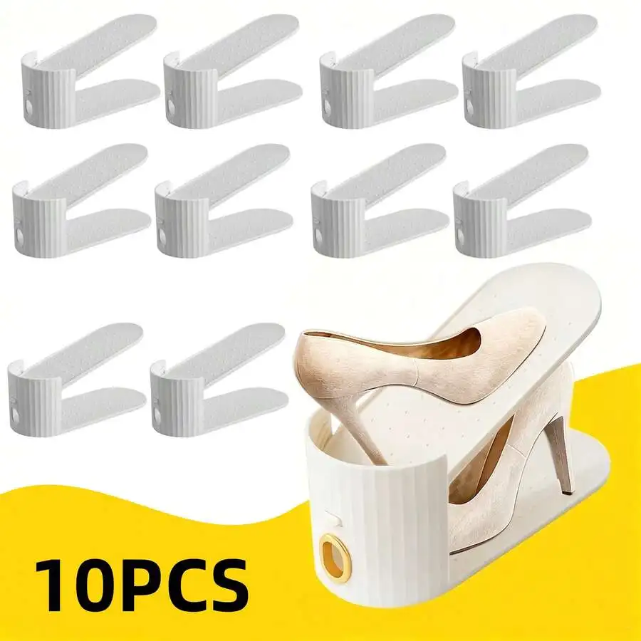 10 PCS Shoe Rack And Groove, With A Simple Vertical Stripe Design, Saving Space, Compact And Portable, Suitable For All Kinds Of