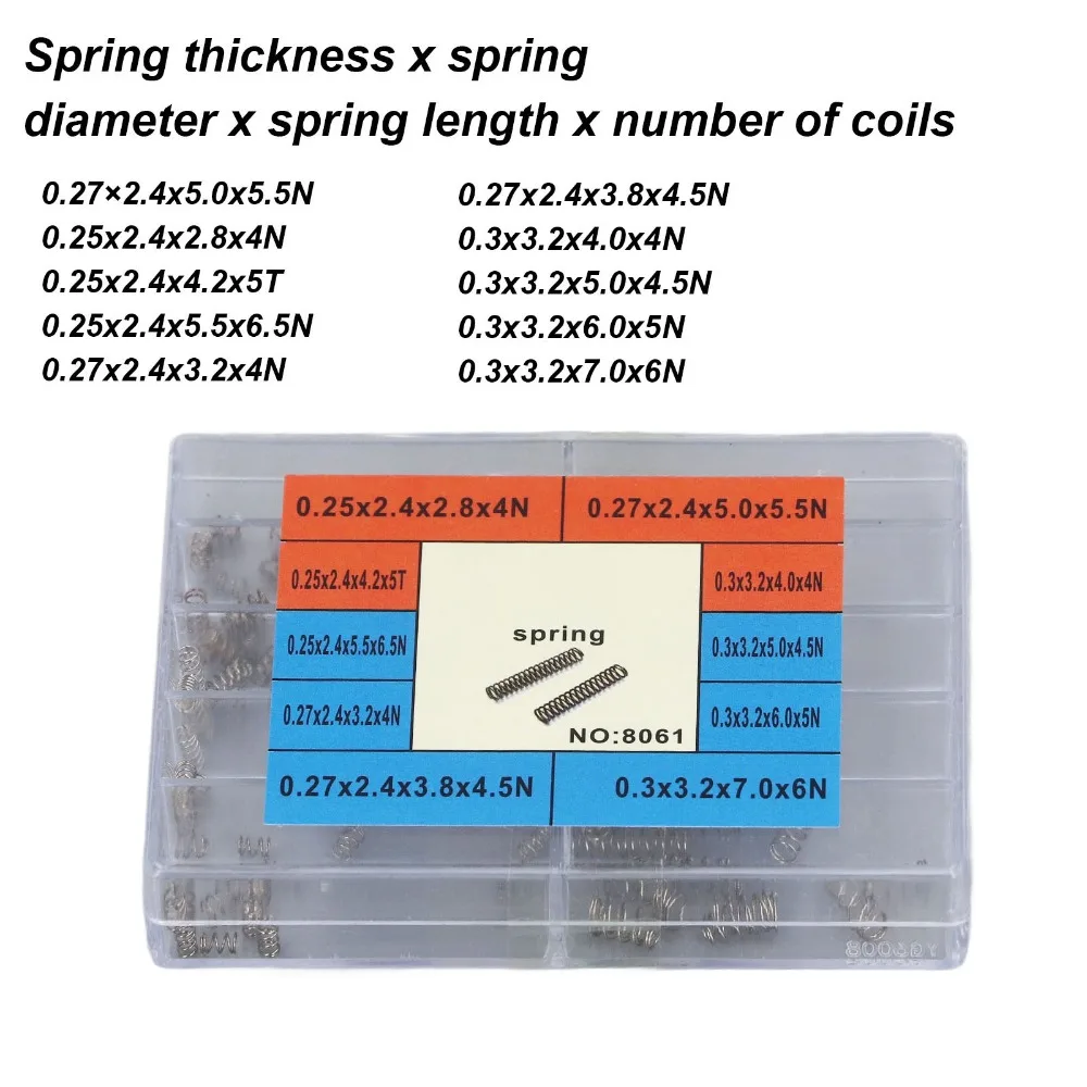 Stainless Steel Compression Springs Mini Size With Storage Case Mini Springs 10 Different Sizes Spring Assortment Kit