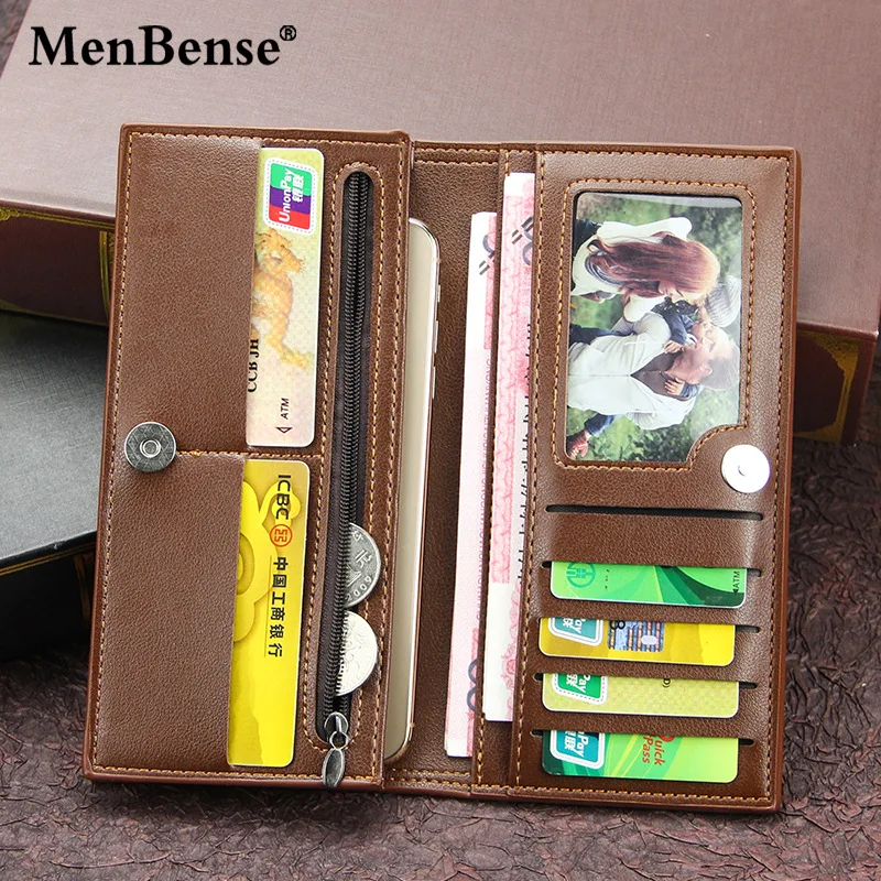 Men's Wallet Long Fashion Multiple Card Slots Men's Wallet Slim Long Thin Mens Luxury Wallet Designer Wallet Men with Coins Bag image 2