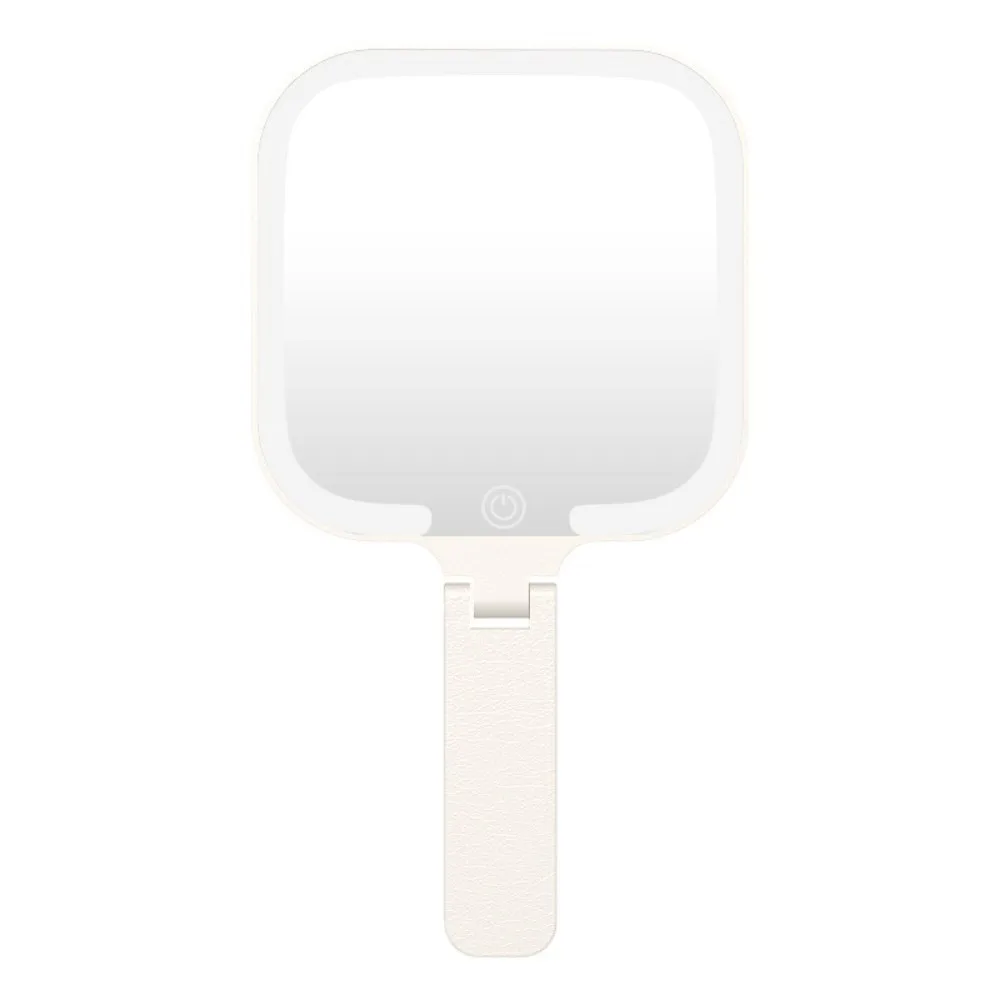 

Трехцветное зеркало для макияжа со светодиодной подсветкой и регулировкой яркости 180 ° Складное портативное зеркало для макияжа с сенсорным управлением, перезаряжаемое, миниатюрное, для спальни