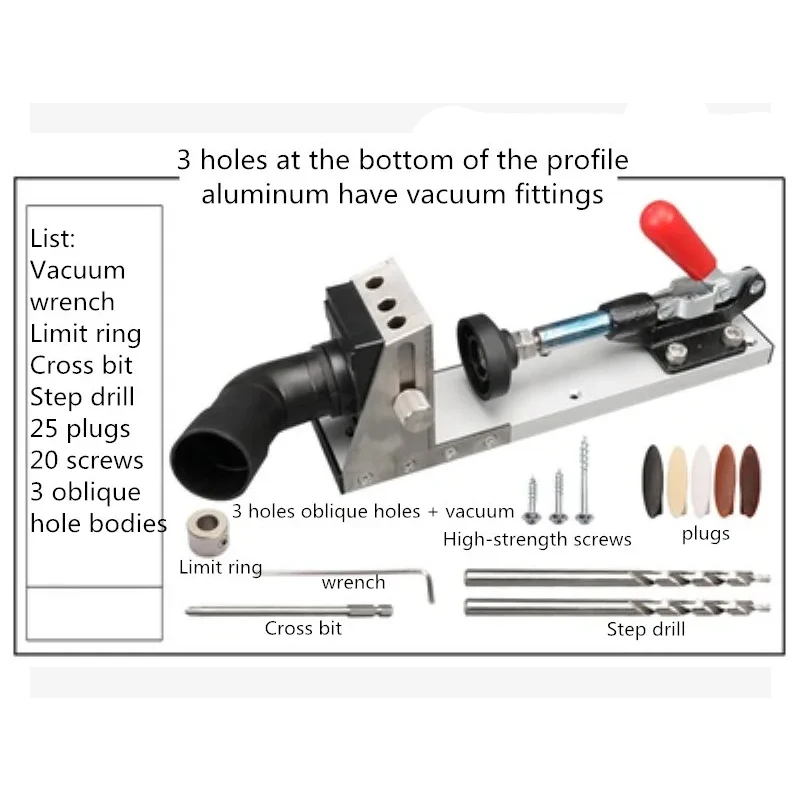 Profile Aluminum Bottom New Oblique Hole Locator Woodworking Hole Puncher Mold DIY