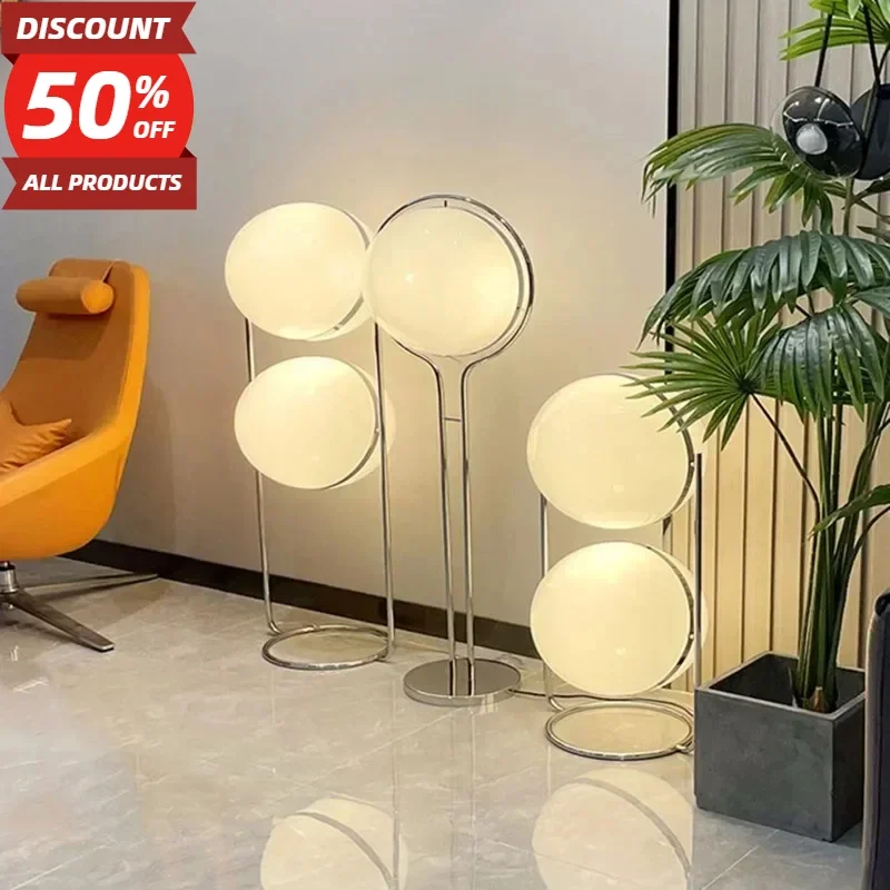 

2025 Desk Lamp Metal Chrome Led Light Living Room Hotel Room White Acrylic Ball Lights Home Art Deco Art Work Light