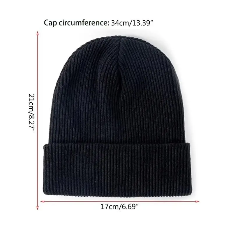Warm Knitted Wool Cap Unisex Beanie Hat Winter Chunky Cable Knit Hats Soft Stretch Thick Knitted Cap for Cold Weather view 6