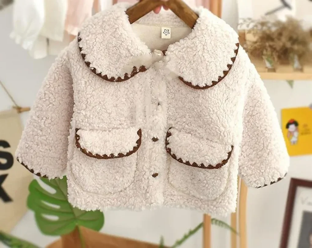Baby Girls' Western-Style Lamb Wool Jacket Thick Warm Coat for Autumn Winter 2026 New Style Children's Outerwear