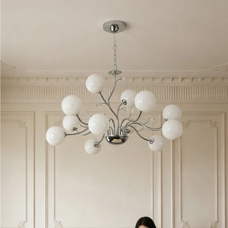 Magic Bean Chandelier Living Room Main Light Simple Silver Dining Room Bedroom Light
