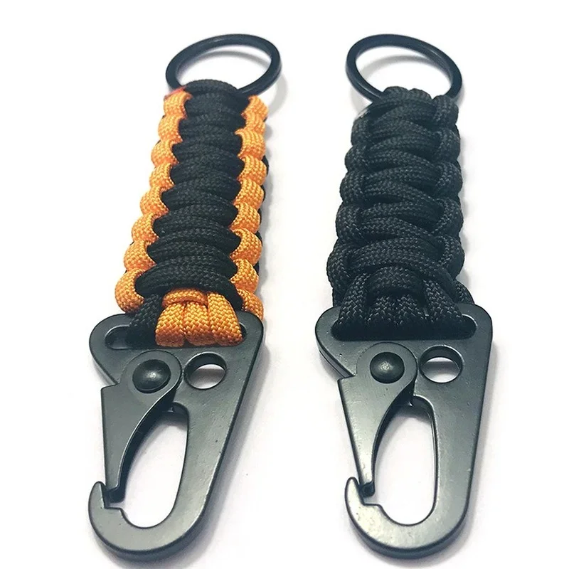 Outdoor Paracord Rope Keychain EDC Survival Kit Cord Lanyard Military Emergency Key Chain For Hiking Camping 5 Colors Wholesale